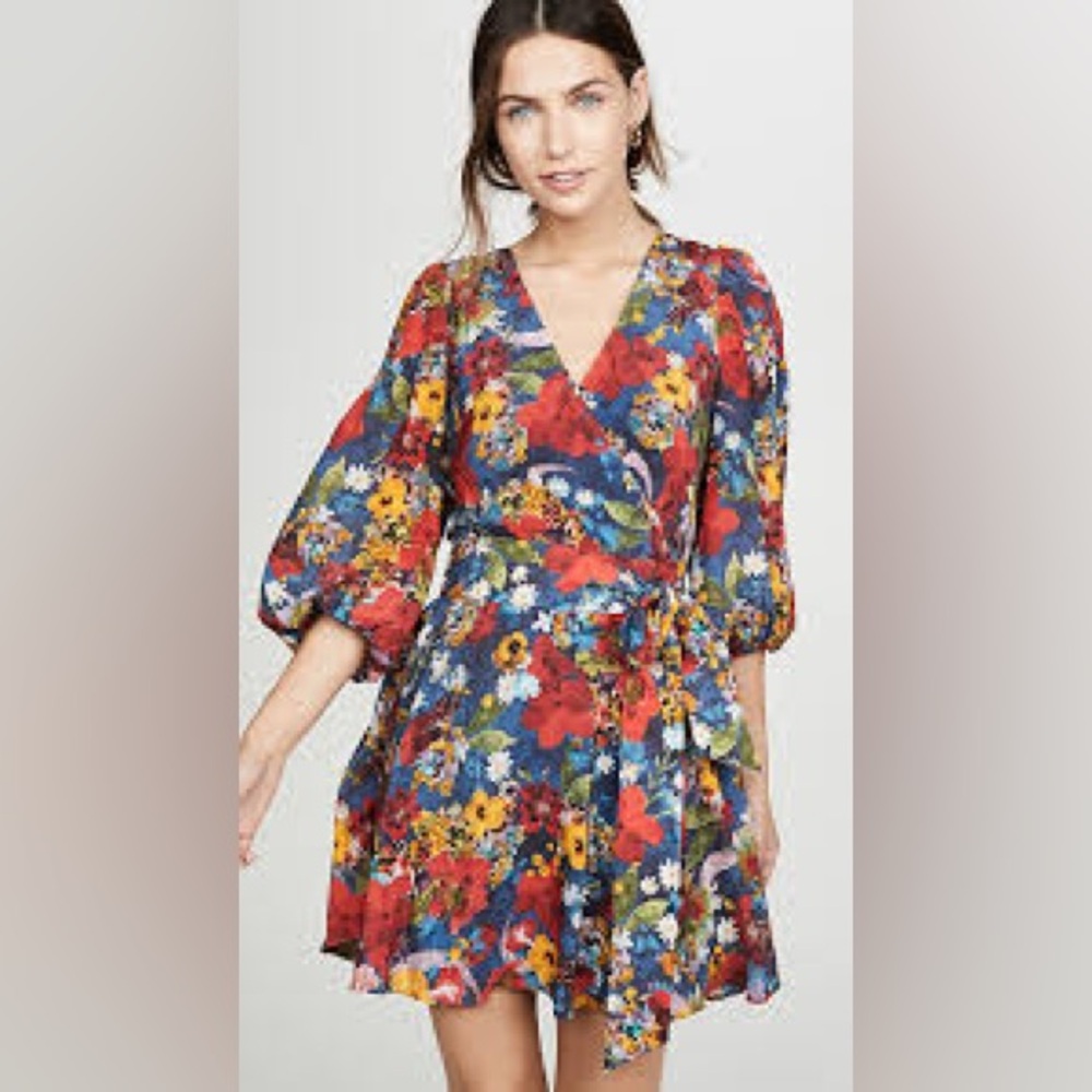 Alice + Olivia Multicolor Floral Long Sleeve Dress